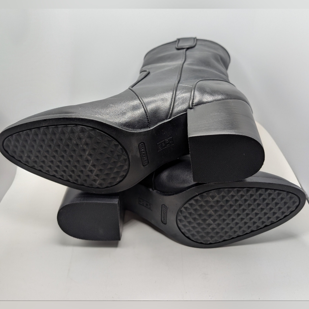 Aerosols Black Leather Boots - Picture 4 of 6